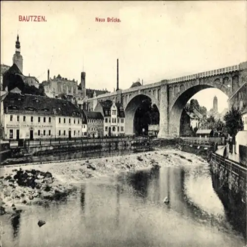 Ak Bautzen, Neue Brücke, Restaurant zur neuen Hopfenblüte