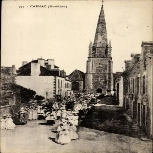 Ak Carnac Morbihan, Prozession