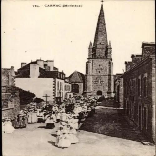 Ak Carnac Morbihan, Prozession