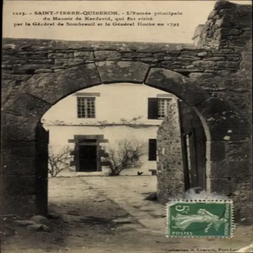 Ak Penthièvre Saint Pierre Quiberon Morbihan, Haupteingang zum Kerdavid Anwesen