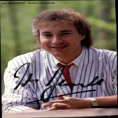Autogrammkarte Sänger Iff Bennet, Portrait, Autogramm