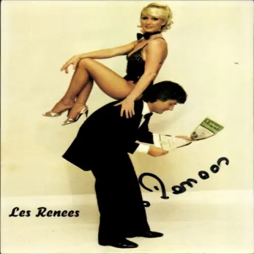 Autogrammkarte Sänger Duo Les Renees, Portrait, Autogramm