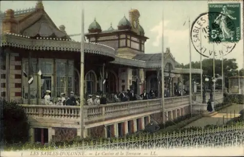 Ak Les Sables d'Olonne Vendée, Kasino, Terrasse