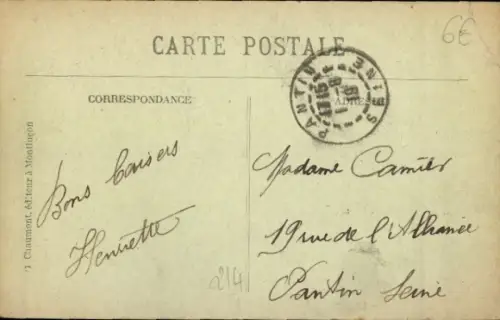 Ak Commentry Allier, Quartier de l'Hopital, Vue générale