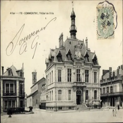 Ak Commentry Allier, Rathaus