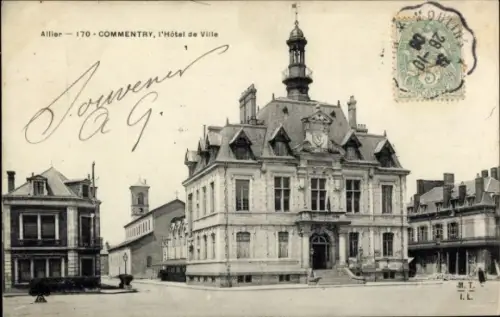 Ak Commentry Allier, Rathaus