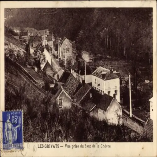 Ak Les Grivats Allier, Vue prise du Saut de la Chevre