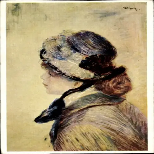 Künstler Ak Renoir, Pierre-Auguste, Meisje met rode vlecht