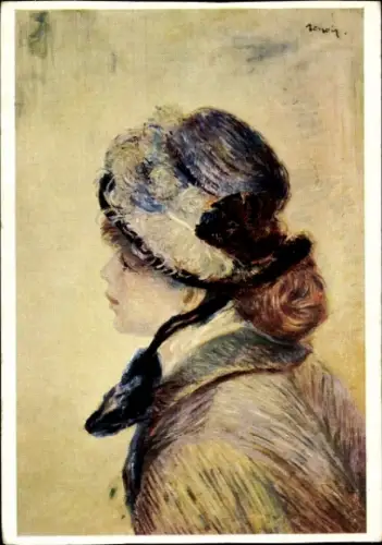 Künstler Ak Renoir, Pierre-Auguste, Meisje met rode vlecht