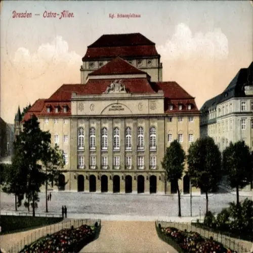 Ak Dresden Altstadt, Kgl. Schauspielhaus, Ostra Allee