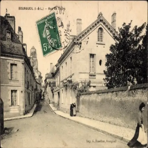 Ak Bourgueil Indre et Loire, Rue de Tou, Gebäude, Straßenansicht, französische 
