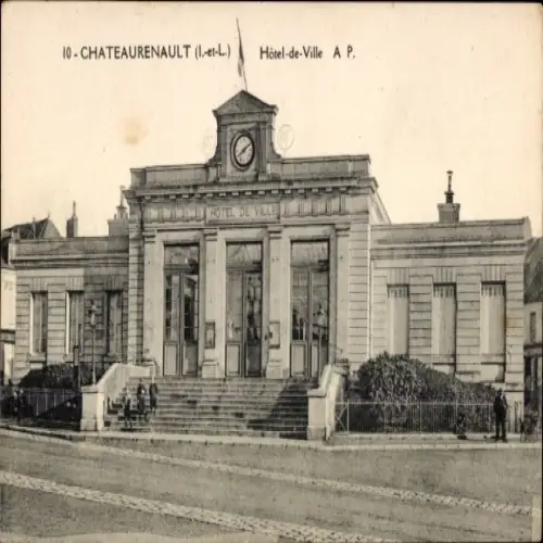 Ak Château Renault Indre-et-Loire, Hotel-de-Ville