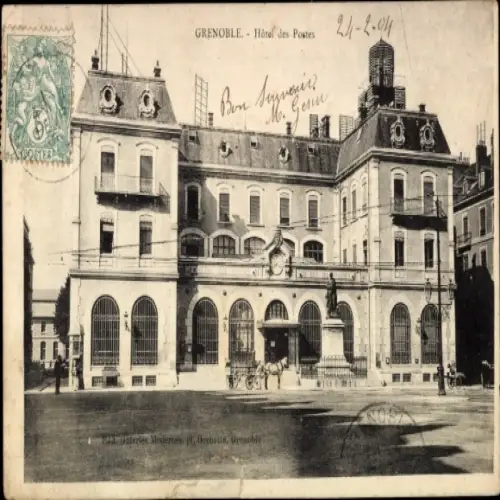 Ak Grenoble Isère, Hôtel des Postes, Historische Architektur, Antike 