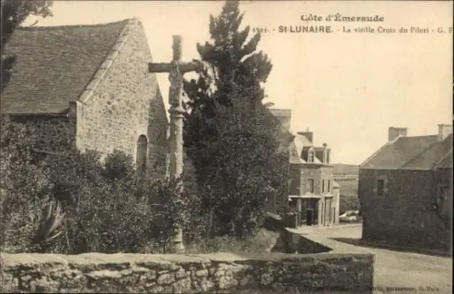 Ak Saint Lunaire Ille et Vilaine, La vieille Croix du Pilori