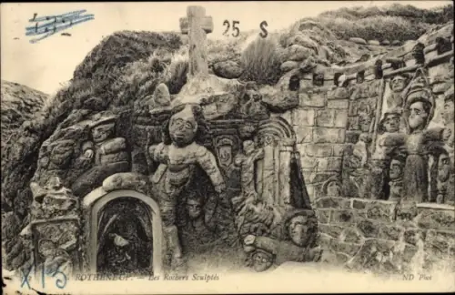 CPA Rothéneuf Ille-et-Vilaine, Les Rochers Sculptes