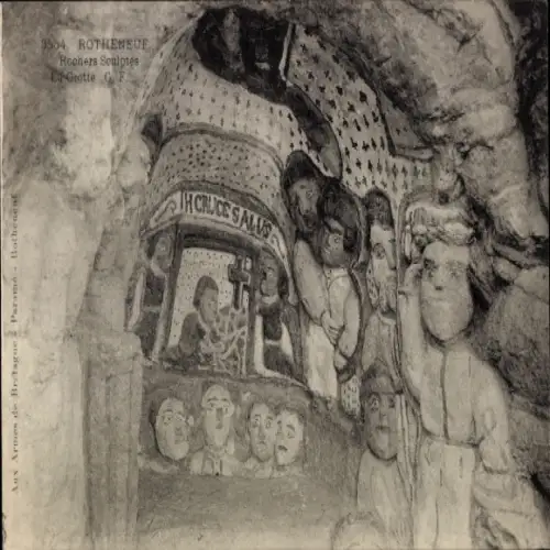 CPA Rothéneuf Ille-et-Vilaine, Les Rochers Sculptes, la Grotte