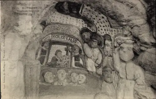 CPA Rothéneuf Ille-et-Vilaine, Les Rochers Sculptes, la Grotte