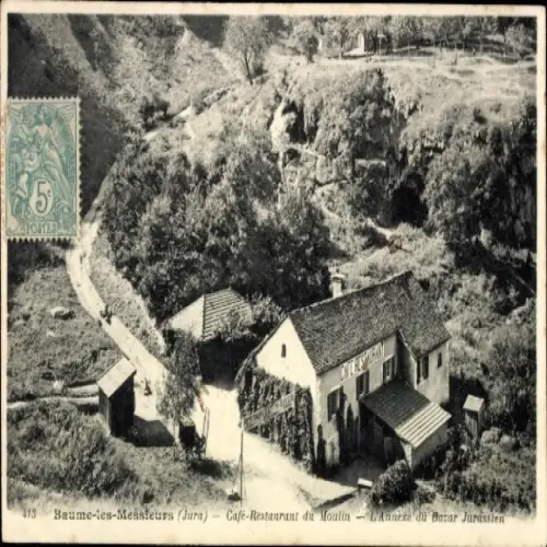 CPA Baume les Messieurs Jura, Café-Restaurant du Moulin