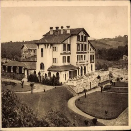 Ak Hendaye Pyrénées-Atlantiques, Hostellerie d'Haïçabla, Architektur, Garten, Landschaft
