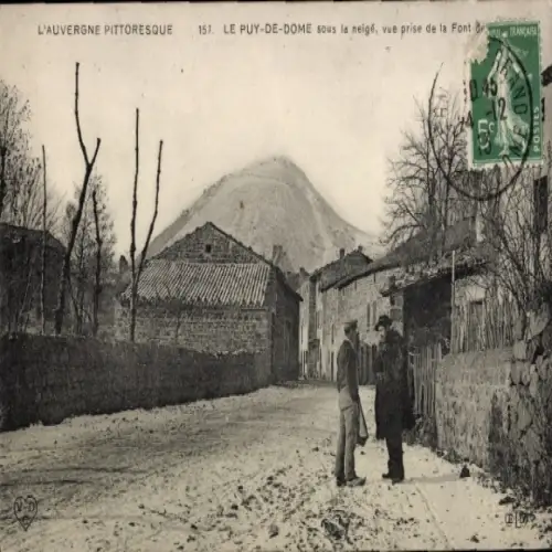 Ak Puy-de-Dôme, Winteransicht, Straßenpartie