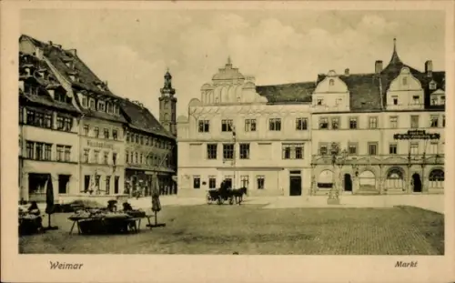Ak Weimar in Thüringen, Markt