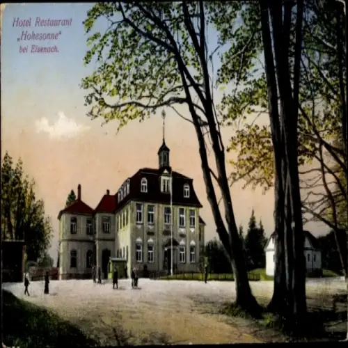 Ak Lutherstadt Eisenach Thüringen, Hellthal, Hotel Restaurant Hohesonne,  Architektur, Bäume im V