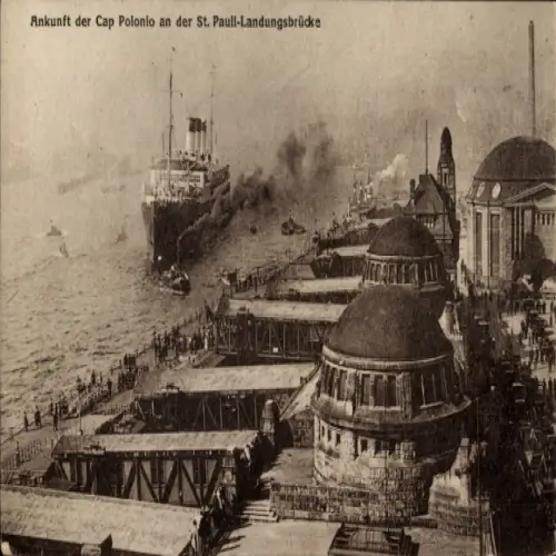 Ak Hamburg Mitte St Pauli, Landungsbrücke, Schiff Cap Polonio