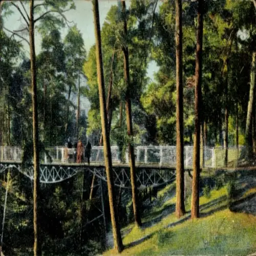 Ak Woltersdorf bei Berlin, Woltersdorfer Schleuse, Teufelsbrücke