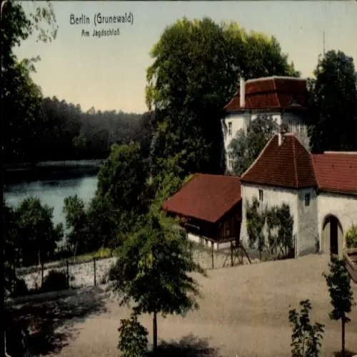 Ak Berlin Zehlendorf Dahlem, Jagdschloss Grunewald
