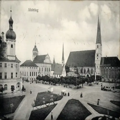 Ak Altötting in Oberbayern,  Stadtansicht,  Gebäude, Plätze