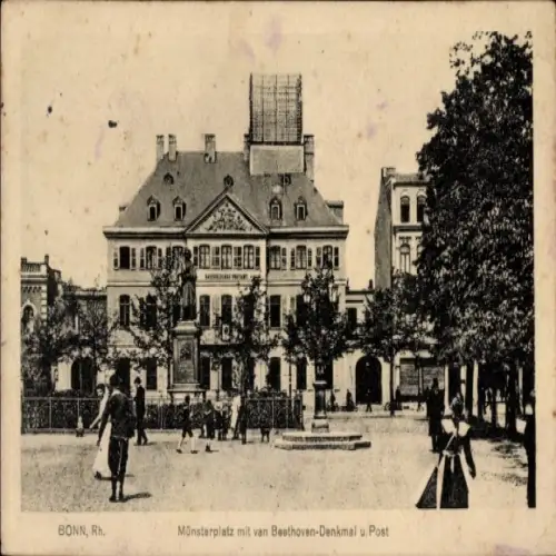 Ak Bonn am Rhein, Münsterplatz, van Beethoven-Denkmal