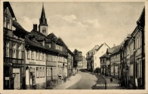 Ak Worbis im Eichsfeld Thüringen, Stadtansicht, Häuserzeilen, Kirche,  Eichsfeld