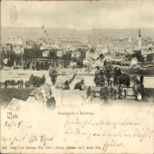 Ak Wels in Oberösterreich, Totalansicht von  Landschaftsansicht, Fotografie von F. Molnár