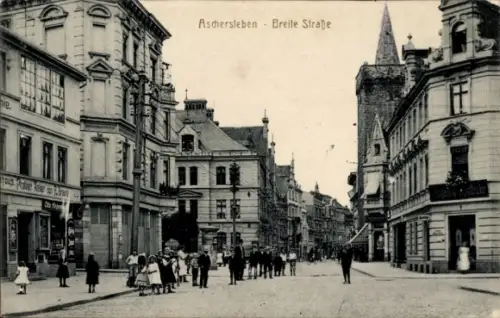 Ak Aschersleben im Salzlandkreis, Breite Straße, Geschäfte