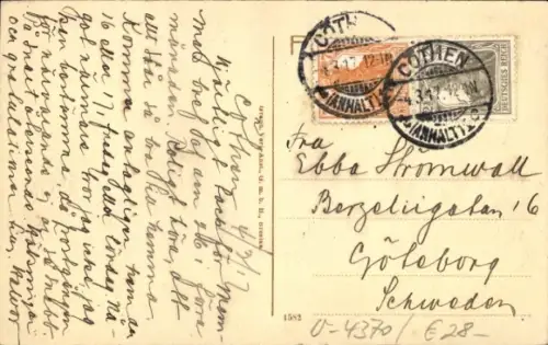 Ak Cöthen Köthen in Anhalt, Straße mit n Gebäuden, Schuhfabrik, Stadtansicht, 