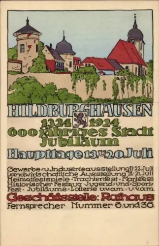 Ak Hildburghausen in Thüringen,  600-jähriges Stadtjubiläum, Gewerbe- und Landwirtschaftsausstell