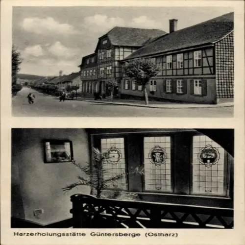 Ak Güntersberge Harzgerode am Harz, Harzerholungsstätte, Luftkurort, Mittel-
punkt des geruhsamen