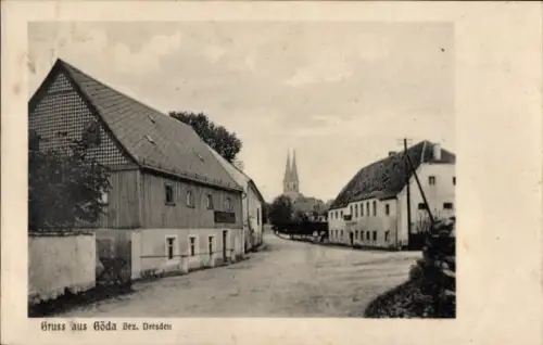 Ak Göda in der Oberlausitz, Straßenansicht