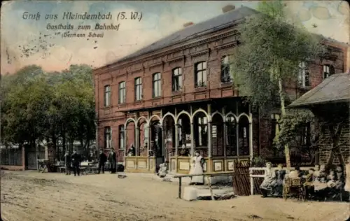 Ak Kleindembach Langenorla in Thüringen, Gasthaus zum Bahnhof, Inh. Hermann Schau