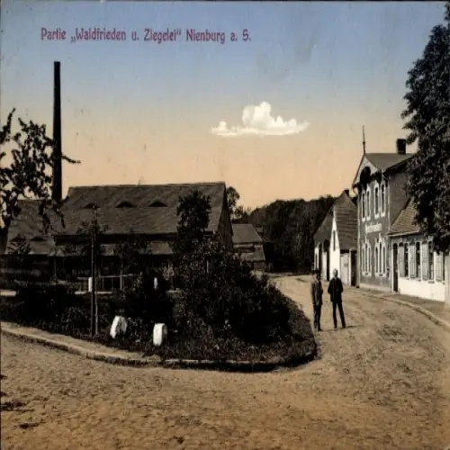 Ak Nienburg an der Saale, Waldfrieden, Ziegelei