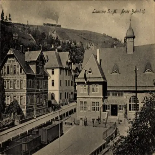 Ak Lauscha in Thüringen, Neuer Bahnhof