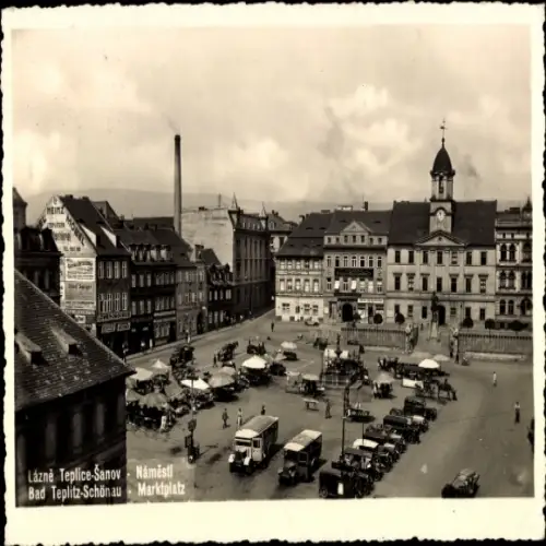 Ak Teplice Teplitz Schönau Reg. Aussig, Marktplatz, Radnice