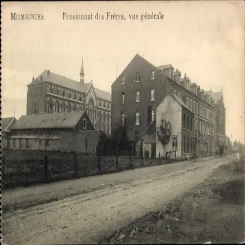 Ak Momignies Wallonien Hennegau, Pensionnat Frères de Reims, Pensionnat des Frères, vue générale,