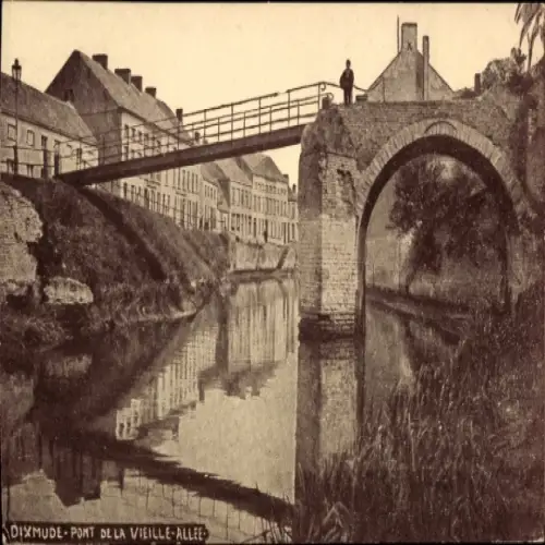 Ak Diksmuide Dixmude Westflandern, Pont de la Vieille Allee