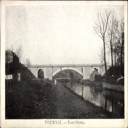 Ak Tournai Wallonien Hennegau, Brücke, Fluss,  Landschaft, 