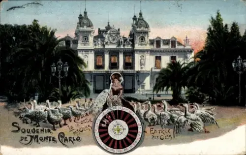 Ak Monte Carlo Monaco, Roulette, Gänse