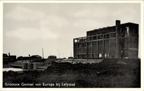 Ak Lelystad Flevoland Niederlande, Grootste Gemaal van Europa