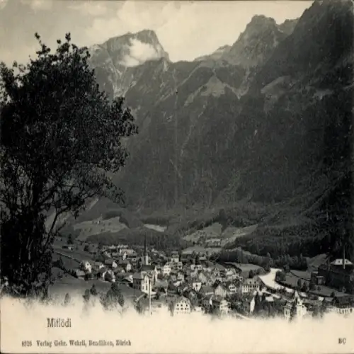 Ak Mitlödi Kanton Glarus, Gesamtansicht