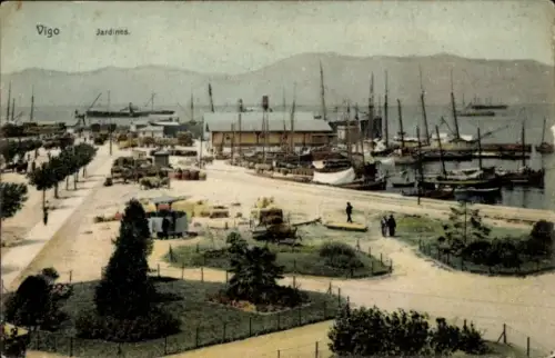 Ak Vigo Galicien Spanien, Jardines