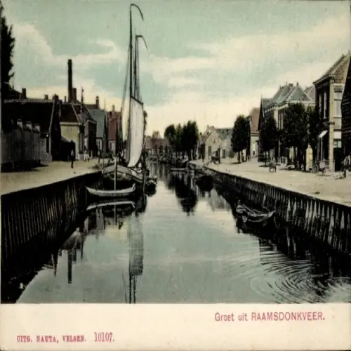 Ak Raamsdonksveer Nordbrabant, Kanal, Segelboot